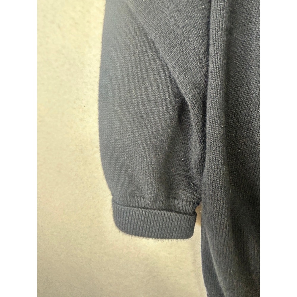Roundtree & Yorke Mens Large Navy Blue Quarter Zip Mock Neck Knit Sweater GS22 - Picture 3 of 8